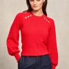 Naomi Crew Neck Knit (Hot Coral)