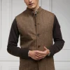 Nehru Gilet (Large Scale Brown Herringbone)
