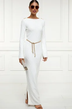 Olive Maxi Dress (White)