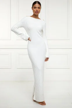 Olive Maxi Dress (White)