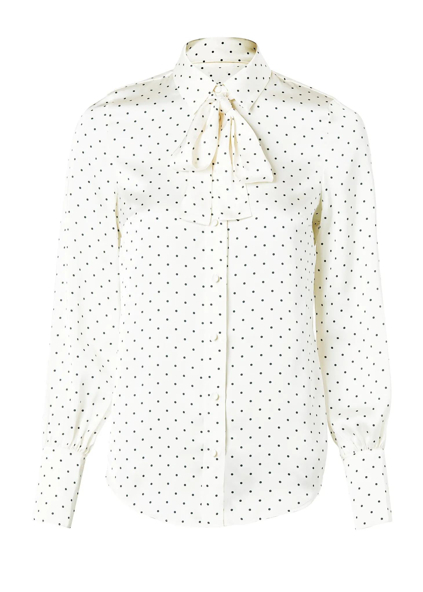Penny Satin Shirt (Cream Polka Dot)