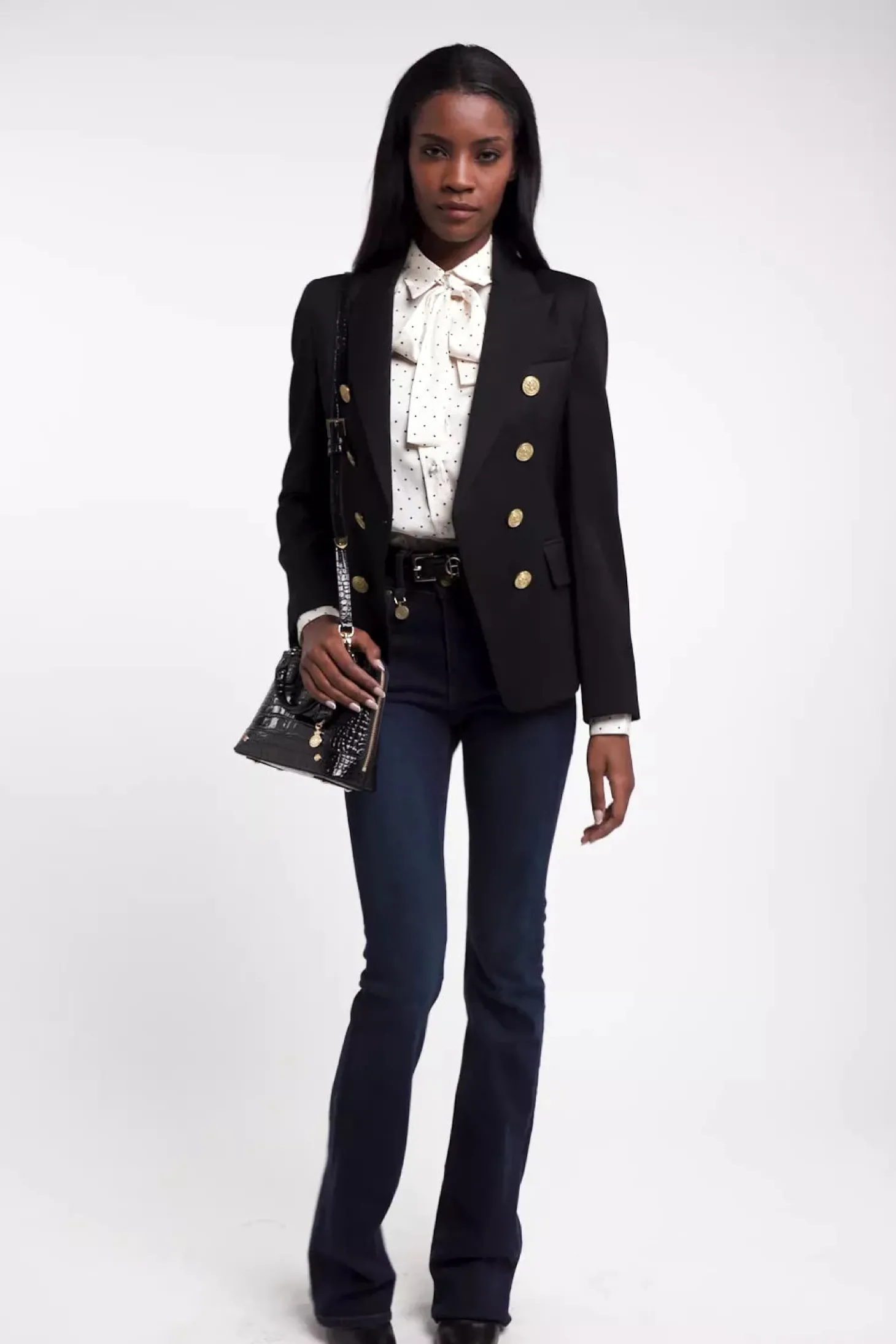 Penny Satin Shirt (Cream Polka Dot)