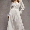 Phoebe V-Neck Maxi Dress (White)