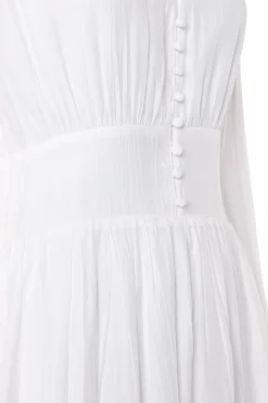 Phoebe V-Neck Maxi Dress (White)