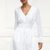 Phoebe V-Neck Mini Dress (White)
