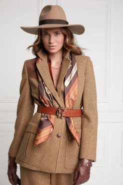 Regal Horse Silk Scarf (Caramel)