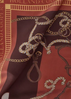 Regal Horse Silk Scarf (Caramel)