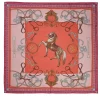 Regal Horse Silk Scarf (Coral)
