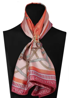 Regal Horse Silk Scarf (Coral)