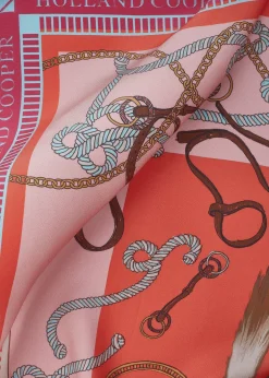 Regal Horse Silk Scarf (Coral)