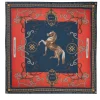 Regal Horse Silk Scarf (Ink Navy Neroli)