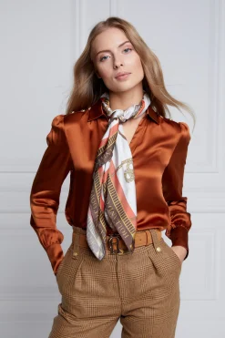 Regal Horse Silk Scarf (Sienna)