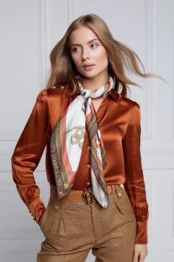 Regal Horse Silk Scarf (Sienna)