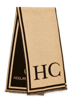 Regency Monogram Scarf (Black Camel)