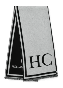 Regency Monogram Scarf (Black White)