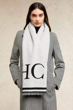 Regency Monogram Scarf (Black White)