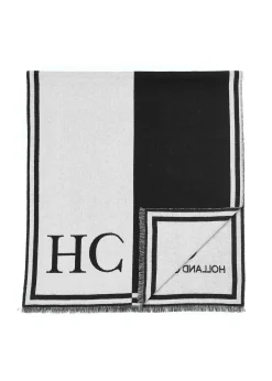 Regency Monogram Scarf (Black White)