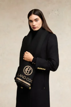Regency Monogram Scarf (Black Camel)