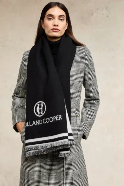 Regency Monogram Scarf (Black White)