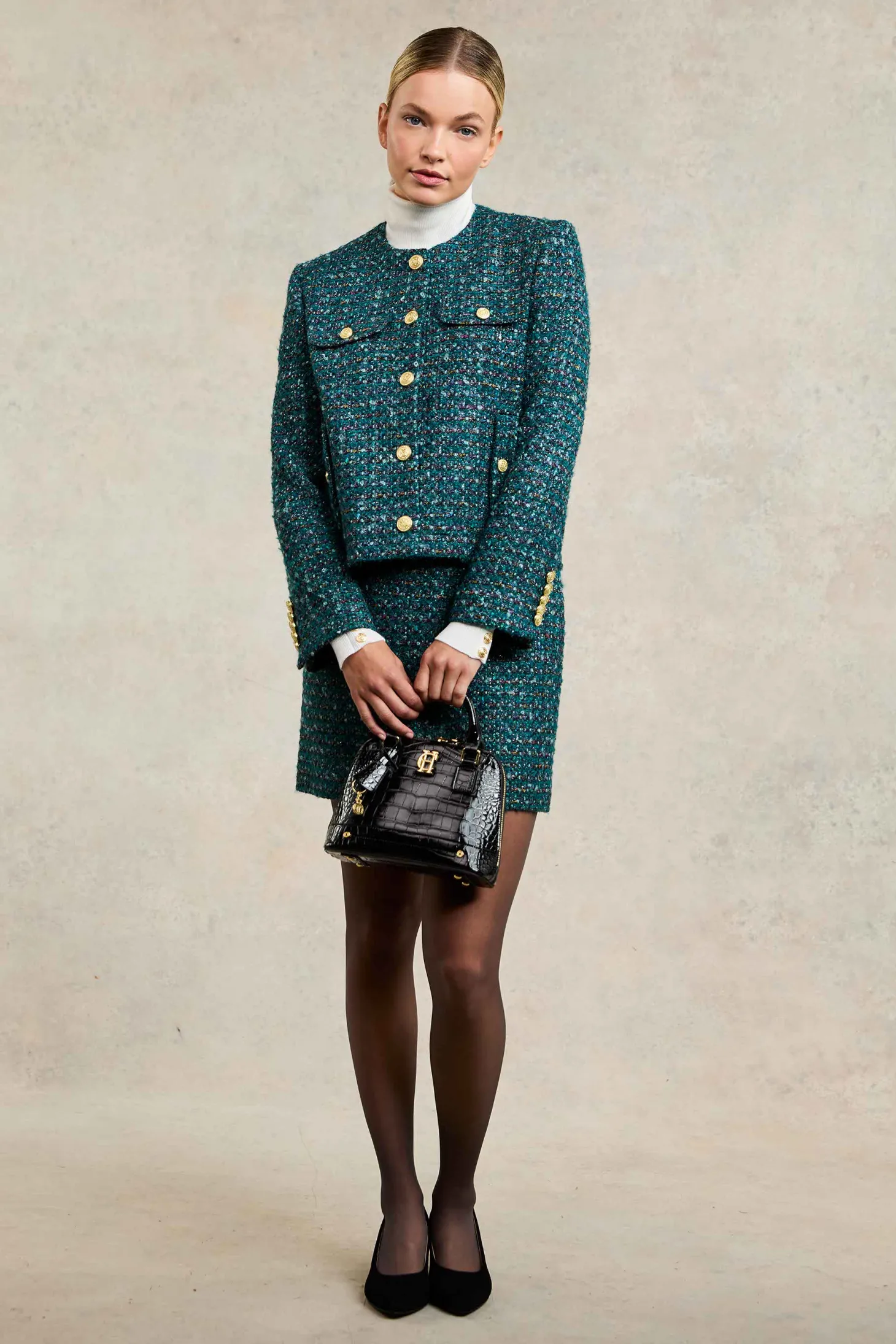 Regency Skirt (Emerald Boucle)