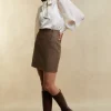 Regency Skirt (Large Scale Brown Herringbone)