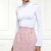 Regency Skirt (Light Pink Puppytooth)