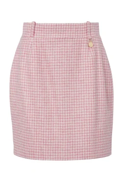 Regency Skirt (Light Pink Puppytooth)