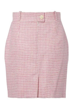 Regency Skirt (Light Pink Puppytooth)