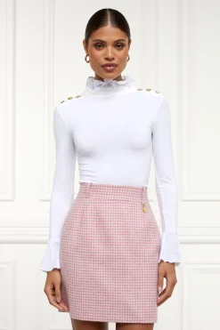 Regency Skirt (Light Pink Puppytooth)
