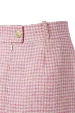 Regency Skirt (Light Pink Puppytooth)