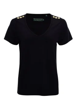 Relax Fit V-Neck Tee (Black)