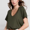 Relax Fit V-Neck Tee (Khaki)