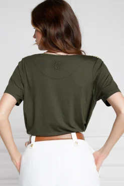 Relax Fit V-Neck Tee (Khaki)
