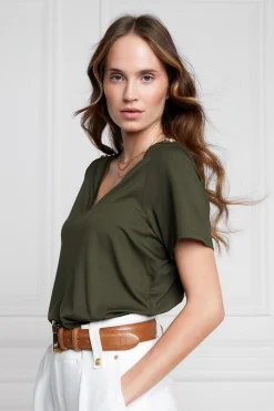 Relax Fit V-Neck Tee (Khaki)