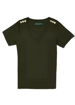 Relax Fit V-Neck Tee (Khaki)