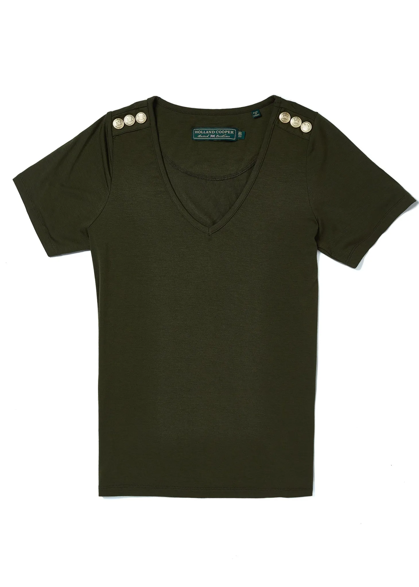 Relax Fit V-Neck Tee (Khaki)