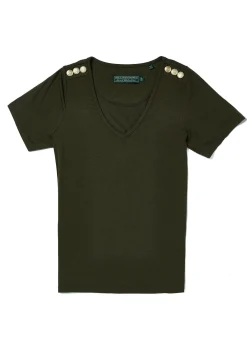 Relax Fit V-Neck Tee (Khaki)