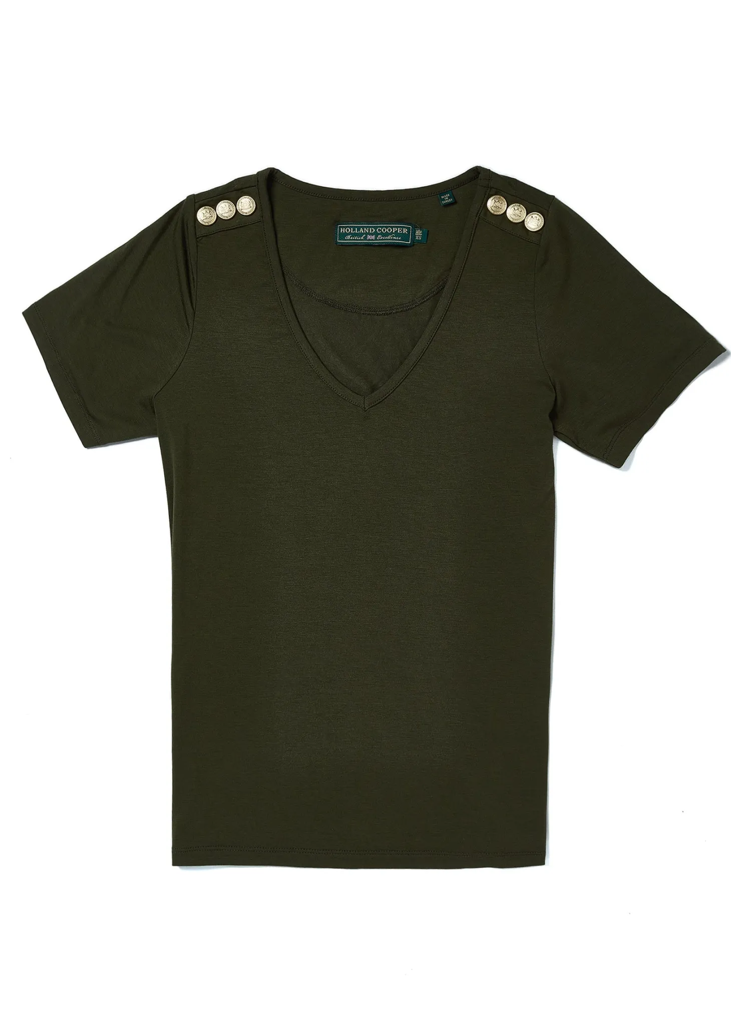 Relax Fit V-Neck Tee (Khaki)