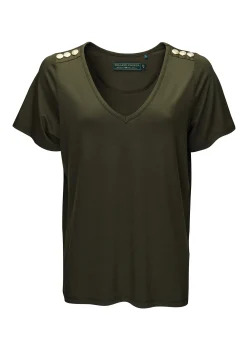 Relax Fit V-Neck Tee (Khaki)