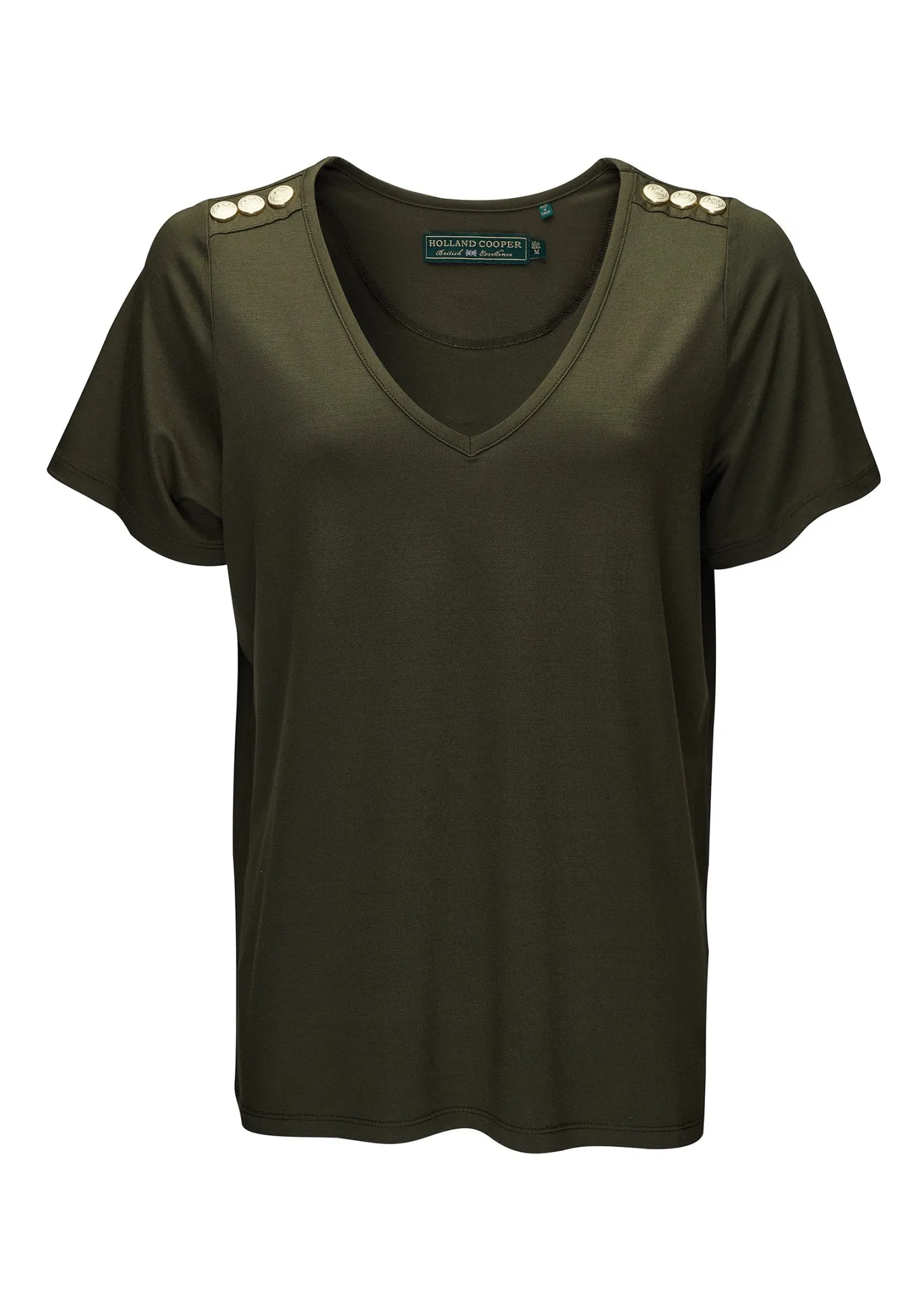 Relax Fit V-Neck Tee (Khaki)