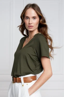 Relax Fit V-Neck Tee (Khaki)