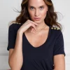 Relax Fit V-Neck Tee (Navy)