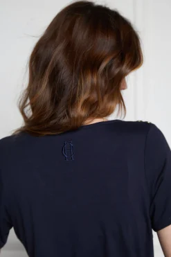 Relax Fit V-Neck Tee (Navy)
