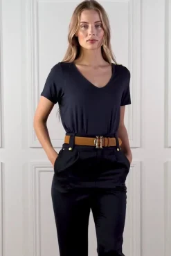 Relax Fit V-Neck Tee (Navy)