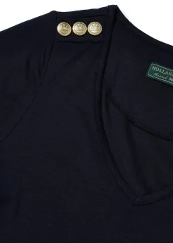 Relax Fit V-Neck Tee (Navy)
