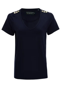 Relax Fit V-Neck Tee (Navy)
