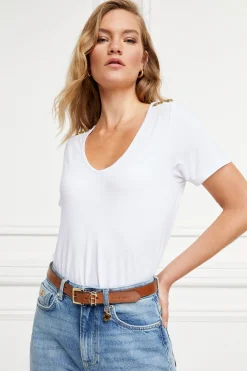 Relax Fit V-Neck Tee (White)