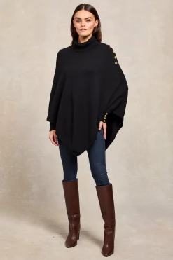 Roll Neck Cape (Black)