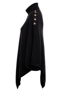 Roll Neck Cape (Black)