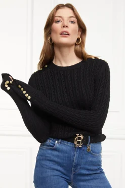 Seattle Cable Crew Knit (Black)
